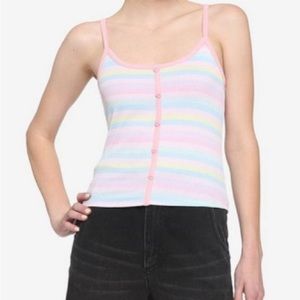 Pastel Rainbow Stripe Girls Crop‎ Cami Hot Topic